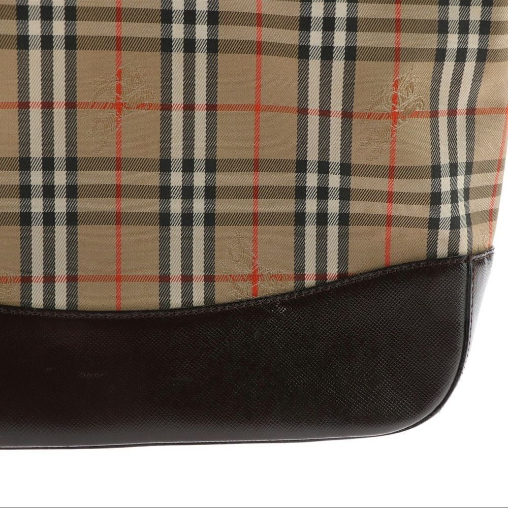 BURBERRY Horsefeather Leather Trimmed Tote. P12 - Picture 6 of 8